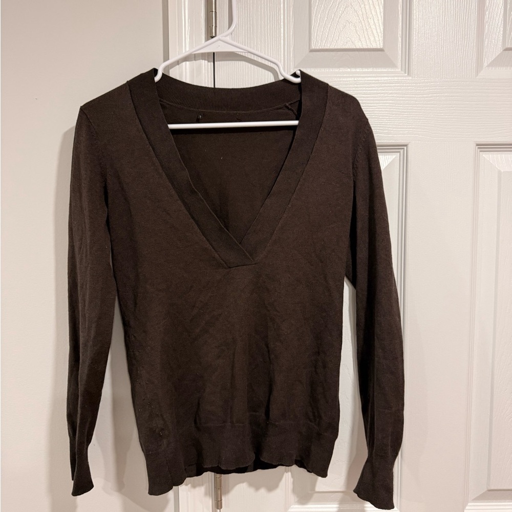 Silk/cashmere/wool blend Brown V-Neck Sweater